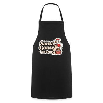 Oie du Père Noël en service Famille de Noël - Tablier de cuisine - noir - Devant - AI Model Male 185 dark (185cm)