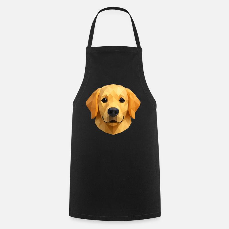 Polygone Golden Retriever Conception géométrique pour chien - Tablier de cuisine - noir