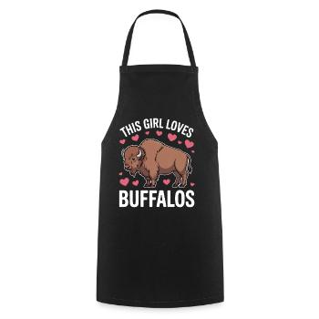 Buffalo Disant Buffalo Drôle Buffalo Cadeau - Tablier de cuisine - noir - Devant - AI Model Male 185 dark (185cm)