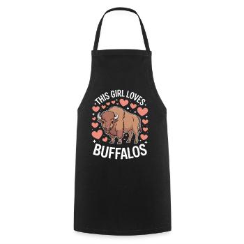 Buffalo Disant Fille Drôle Buffalo Cadeau - Tablier de cuisine - noir - Devant - AI Model Male 185 dark (185cm)
