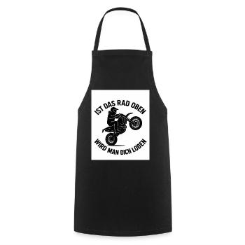 Supermoto Wheelie – Is the wheel up - Cooking Apron - black - Front - AI Model Male 185 dark (185cm)