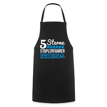 5 Sterne Staplerfahrer Geprüfte Qualität, Beruf - Kochschürze - Schwarz - Vorne - AI Model Male 185 dark (185cm)