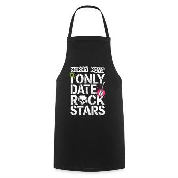 Festival Sorry Boys I Only Date Rock Stars Groupie - Cooking Apron - black - Front - AI Model Male 185 dark (185cm)