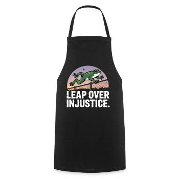 Leap over Justice - T-Shirt Grenouille USA - Tablier de cuisine - noir - Devant - AI Model Male 185 dark (185cm)