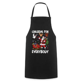 Chickens for Everybody - Cooking Apron - black - Front - AI Model Male 185 dark (185cm)