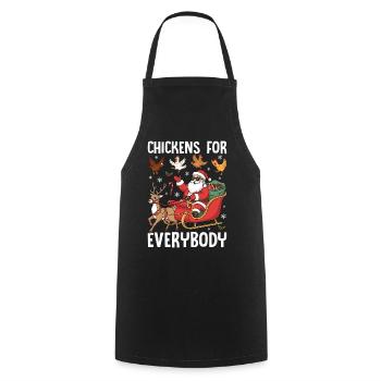 Chickens for Everybody - Cooking Apron - black - Front - AI Model Male 185 dark (185cm)