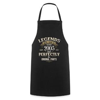 20th Birthday Legend November Vintage 2005 - Cooking Apron - black - Front - AI Model Male 185 dark (185cm)