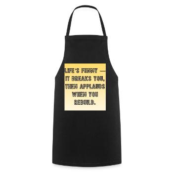 Resilience Anthem: Break and Rebuild - Cooking Apron - black - Front - AI Model Male 185 dark (185cm)