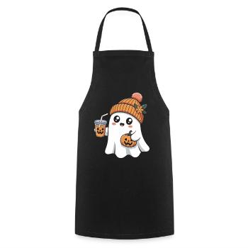 Geist Kürbis Gewürz Latte Halloween Spaß - Kochschürze - Schwarz - Vorne - AI Model Male 185 dark (185cm)