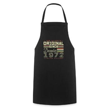 Les légendes sont nées en décembre 1972 - Tablier de cuisine - noir - Devant - AI Model Male 185 dark (185cm)