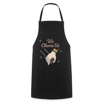 Groovy Pride Retro Equality Queer Story - Cooking Apron - black - Front - AI Model Male 185 dark (185cm)