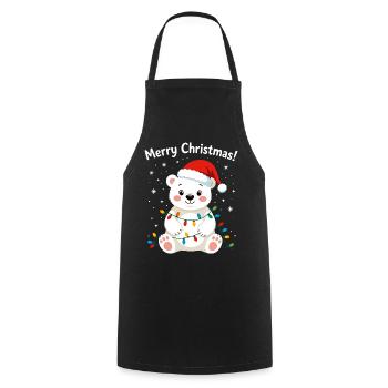 Eisbär Weihnachten süß Merry Christmas Nordpol - Kochschürze - Schwarz - Vorne - AI Model Male 185 dark (185cm)
