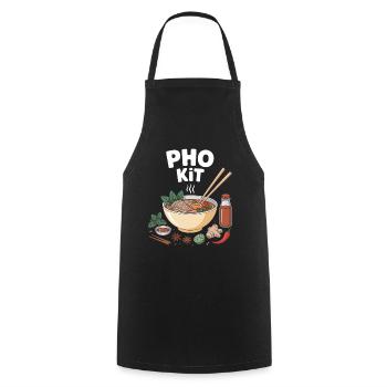 Pho Kit Bol de nouilles Foodie Asiatique - Tablier de cuisine - noir - Devant - AI Model Male 185 dark (185cm)