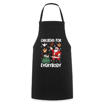 Chickens for Everybody - Cooking Apron - black - Front - AI Model Male 185 dark (185cm)