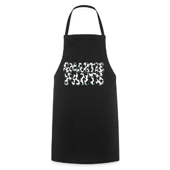 Blasen-Graffiti mit Türkis-Außenlinie - Kochschürze - Schwarz - Vorne - AI Model Male 185 dark (185cm)