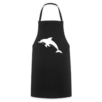 Dolphin Dolphins T-shirt Gift - Cooking Apron - black - Front - AI Model Male 185 dark (185cm)