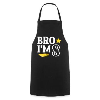 Frère j’ai 8 ans Drôle Cool Anniversaire - Tablier de cuisine - noir - Devant - AI Model Male 185 dark (185cm)