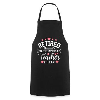 Enseignant retraité dans l’âme Retraité - Tablier de cuisine - noir - Devant - AI Model Male 185 dark (185cm)