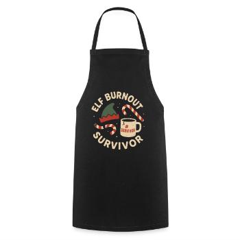 Vacances Gueule de bois Après Noël Humeur Nouvel An - Tablier de cuisine - noir - Devant - AI Model Male 185 dark (185cm)