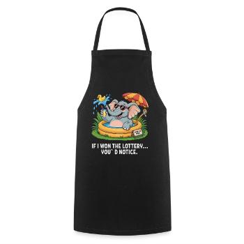 Funny If I Won The Lottery You'd Notice Yacht boat - Cooking Apron - black - Front - AI Model Male 185 dark (185cm)