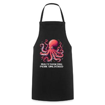 Capacité multitâche débloquée | Pieuvre - Tablier de cuisine - noir - Devant - AI Model Male 185 dark (185cm)