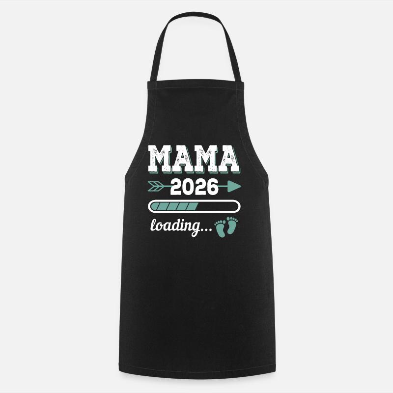 Mama 2026 Loading Werdender Mutter Geschenkidee - Kochschürze - Schwarz