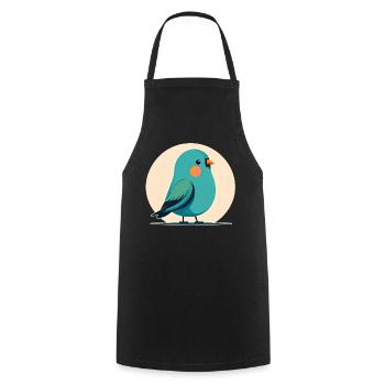 Kleiner grün-blauer Vogel - Kochschürze - Schwarz - Vorne - AI Model Male 185 dark (185cm)