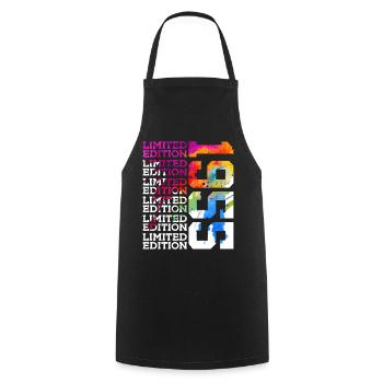 LIMITED EDITION 1955 71 YEARS 71ST BIRTHDAY - Cooking Apron - black - Front - AI Model Male 185 dark (185cm)