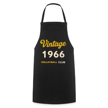 Vintage 1966 – Volleyball Club Rétro Année de naissance - Tablier de cuisine - noir - Devant - AI Model Male 185 dark (185cm)