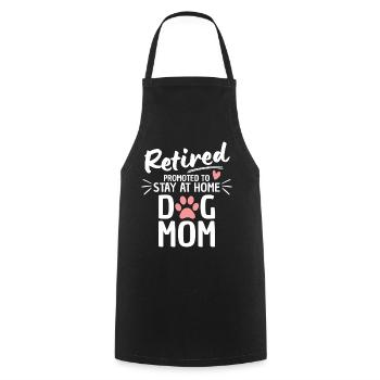 Retired Dog Mom Retirement - Cooking Apron - black - Front - AI Model Male 185 dark (185cm)