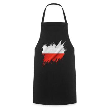 Flag of Poland, torn style - Cooking Apron - black - Front - AI Model Male 185 dark (185cm)