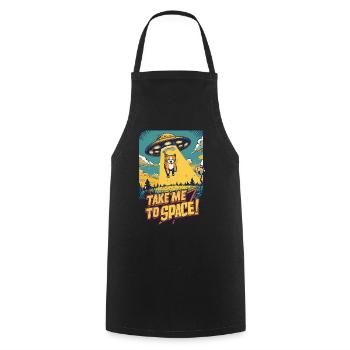 Cat UFO All-Adventure - Cooking Apron - black - Front - AI Model Male 185 dark (185cm)