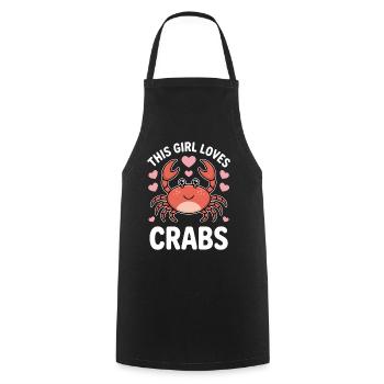 Crab Saying Girl Funny Crab Gift - Cooking Apron - black - Front - AI Model Male 185 dark (185cm)