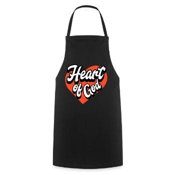 Cœur De Dieu Cœur Chrétien Foi Amour - Tablier de cuisine - noir - Devant - AI Model Male 185 dark (185cm)