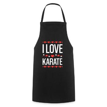 I Love Karate Herzdesign - Kochschürze - Schwarz - Vorne - AI Model Male 185 dark (185cm)