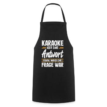 Le karaoké est la réponse Chant karaoké amusant - Tablier de cuisine - noir - Devant - AI Model Male 185 dark (185cm)