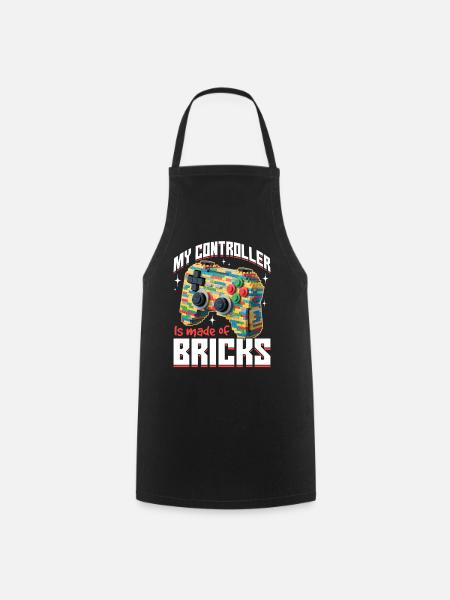 Building Blocks Gamer Gaming Brick Builder - Kochschürze - Schwarz