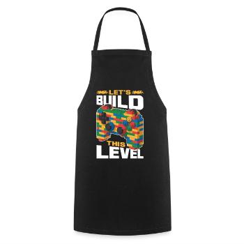 Building Blocks Gamer Gaming Brick Builder - Kochschürze - Schwarz - Vorne - AI Model Male 185 dark (185cm)