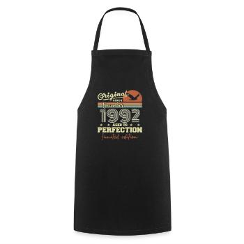 Les légendes sont nées en décembre 1992 - Tablier de cuisine - noir - Devant - AI Model Male 185 dark (185cm)