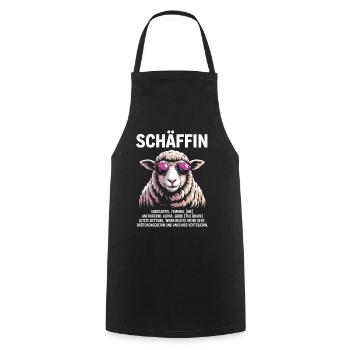 Schäffin Chefin Anführerin Alpha Genie - Tablier de cuisine - noir - Devant - AI Model Male 185 dark (185cm)