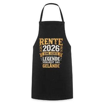 Rente 2026 Legende verlässt das Gelände Vintage - Kochschürze - Schwarz - Vorne - AI Model Male 185 dark (185cm)