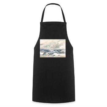 Wave dance at the edge of the sea - Cooking Apron - black - Front - AI Model Male 185 dark (185cm)