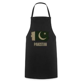 Pakistan Grunge Flag, Pakistani Proud - Cooking Apron - black - Front - AI Model Male 185 dark (185cm)