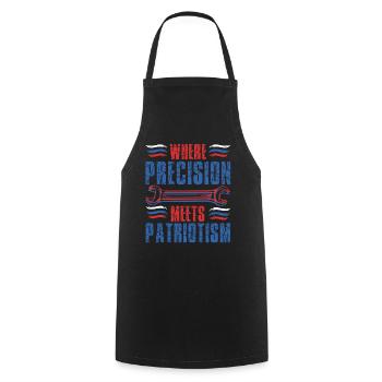 Mécanicien militaire - Tablier de cuisine - noir - Devant - AI Model Male 185 dark (185cm)