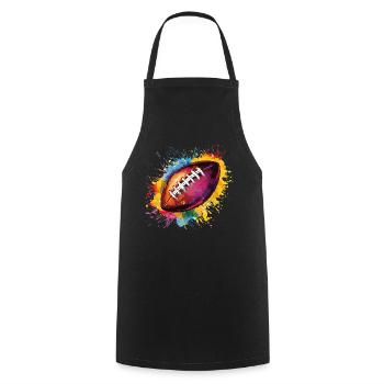 Football - Kochschürze - Schwarz - Vorne - AI Model Male 185 dark (185cm)