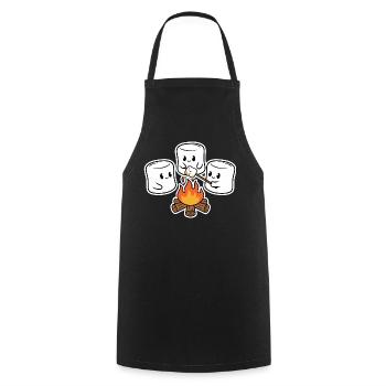 Kuschelige Marshmallows am Lagerfeuer - Kochschürze - Schwarz - Vorne - AI Model Male 185 dark (185cm)