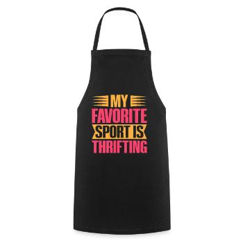 Thrift Shopper My Favorite Sport Thrift Store - Cooking Apron - black - Front - AI Model Male 185 dark (185cm)
