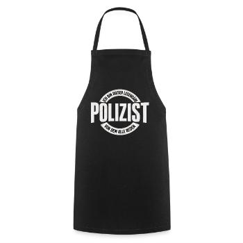 Legendary Policeman - Cooking Apron - black - Front - AI Model Male 185 dark (185cm)