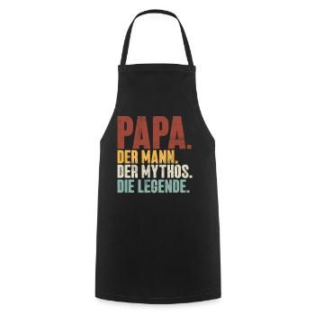 Papa L’Homme Le Mythe La Légende Rétro - Tablier de cuisine - noir - Devant - AI Model Male 185 dark (185cm)
