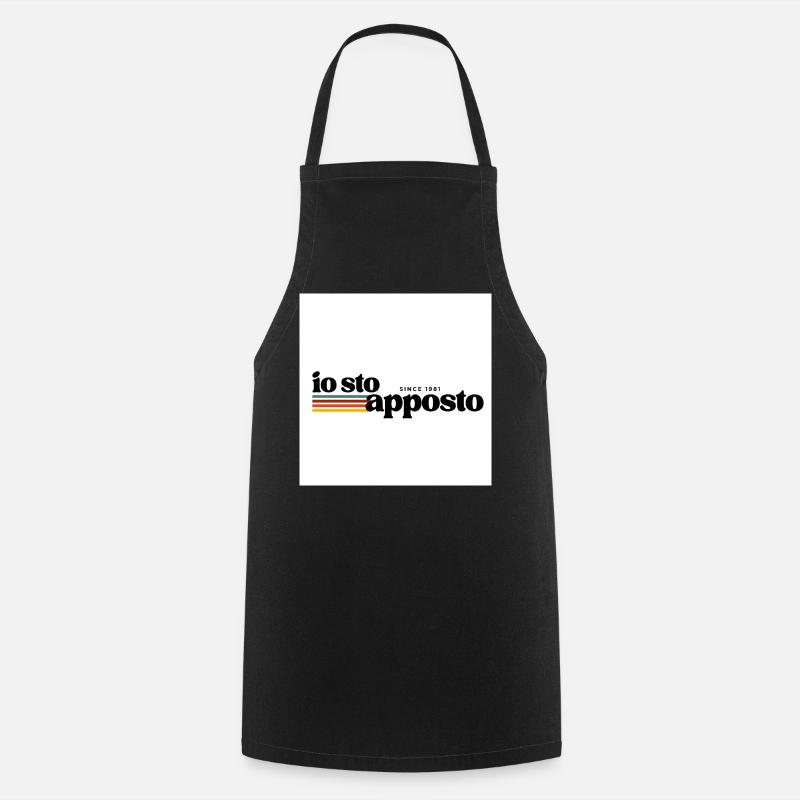 J’appose des rayures rétro - Tablier de cuisine - noir